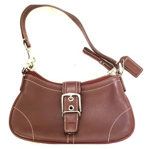 Coach Leather Maroon Purse
